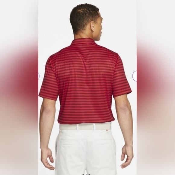 NWOT Nike Men's Polo Red Dri- Fit Striped Short Sleeve Sz 3XL - Picture 2 of 10